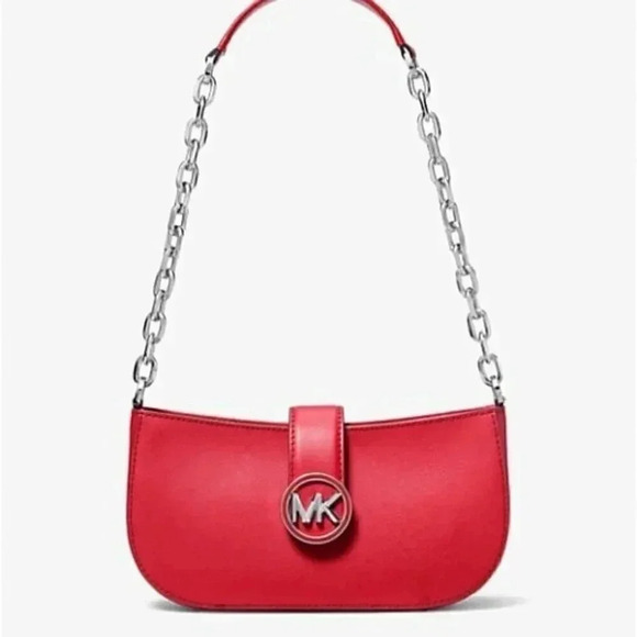 Michael Kors Carmen Small Shoulder Bag BRIGHT RED - Picture 1 of 3